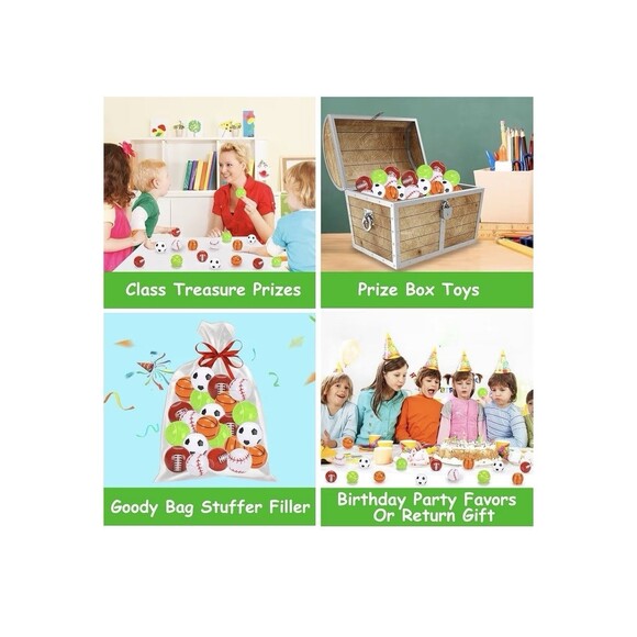 Fidget Spinner Balls Kids 30 Pack Plastic Sports Theme Multicolored New - Picture 5 of 6